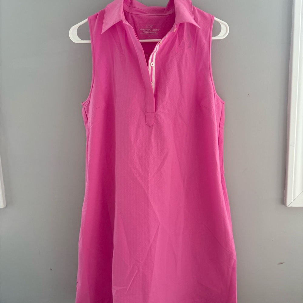Vineyard Vines Fuchsia Pink Harbor Popover Dress